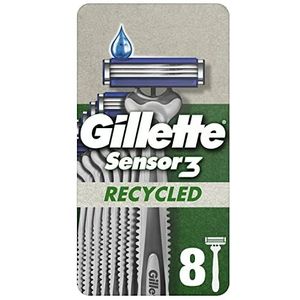 Gillette Sensor3 Recycled Wegwerpscheermes Met 3 Mesjes X8 Met 95% Gerecycled Plastic In Het Handvat