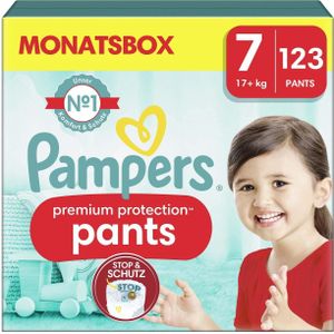 Pampers Premium Protection Pants Maat 7 - 123 Luierbroekjes - 17kg+ Maandbox