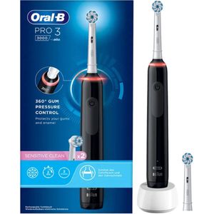 Oral-B PRO 3 3000 Black Sensitive Clean + 1 Extra Opzetborstel