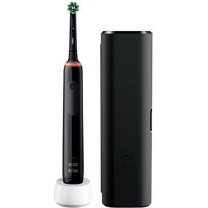 Oral-B - Pro3 Schwarze Elektrische Zahnbürste + Extra Schwarzer Bürstenkopf + TC