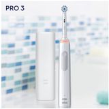 Oral-B Pro 3 3500 Brosse À Dents Électrique Blanche, 2 Brossettes, 1 Étui De Voyage, Conçue par Braun