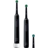 Oral-B Pro 3 3900 Duo - 2 x Zwarte Elektrische Tandenborstel - met extra opzetborstel