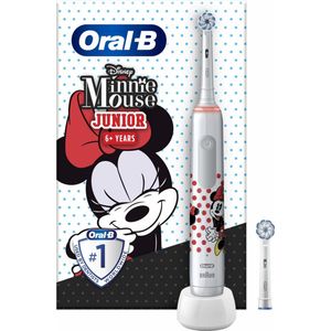Oral-B Junior Elektrische tandenborstel Disney Minie schuim, 2 Sensi Ultrathin borstels, 2 poetsmodi, 6 jaar en ouder