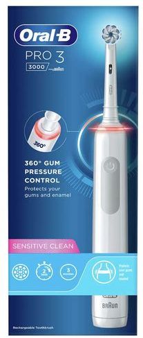 Oral-B Pro Sensitive Clean Pro 3 Volwassene Roterende-oscillerende tandenborstel Wit