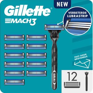 Gillette - Mach 3 - Scheermes Voor Mannen - 12 Scheermesjes - Brievenbusverpakking