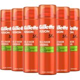 Gillette Fusion Scheergel - Met Amandelolie - Voor De Gevoelige Huid - voordeelverpakking 6 x 200ml