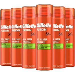 Gillette Fusion scheergel met amandelolie - 6 x 200 ml