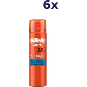 6x Gillette Moisturizing Scheergel Fusion 5 ProGlide 200 ml