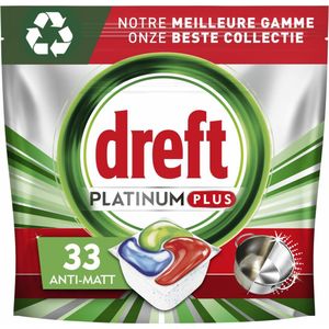 Dreft Platinum Plus All In One - Vaatwastabletten - Voordeelverpakking 4 x 33 stuks