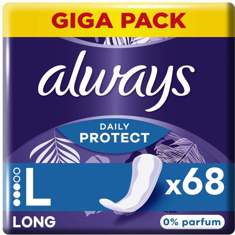 Always - Daily Protect Long - Inlegkruisjes - Parfumvrij - 4 x 68 Stuks