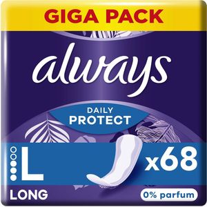 Always Daily Protect - Long - 0% Parfum - Inlegkruisjes - 68 Stuks