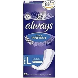 Always Daily Protect, lang, 156 inlegkruisjes voor dames, zonder geur, comfortabel met absorberende kern, eco-formaat