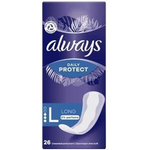 Always Daily Protect, lang, 26 inlegkruisjes voor dames, ideaal voor witverlies, optimale bescherming en zonder geur