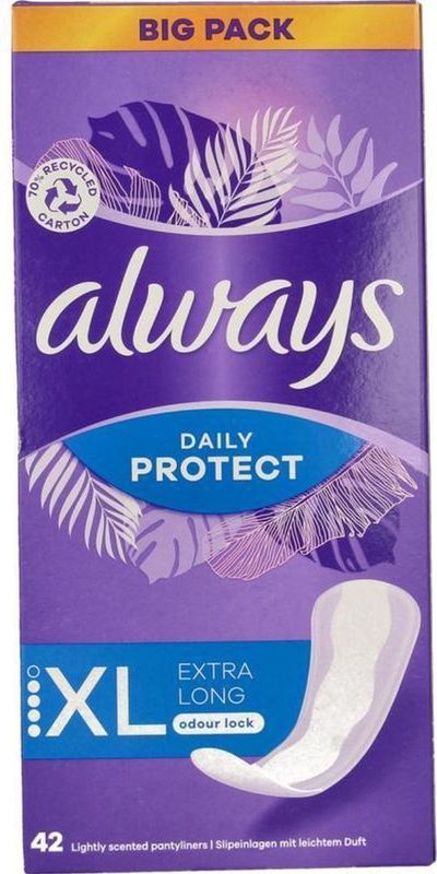 Always - Daily Protect Inlegkruisjes - Extra Long - 42 Stuks - Odour Block Technologie