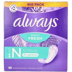 Always - Daily Fresh - Inlegkruisjes - 58 Stuks - 0% Parfum
