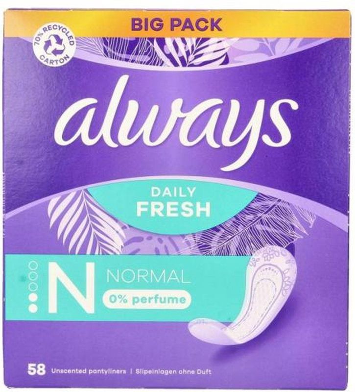 Always - Daily Fresh - Inlegkruisjes - 58 Stuks - 0% Parfum