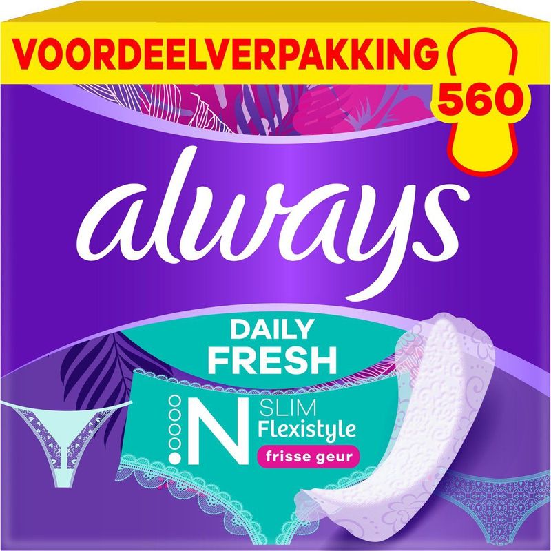 Always Daily Fresh Inlegkruisjes - Slim Flexistyle - Met Frisse Geur - Voordeelverpakking 14 x 40 Stuks