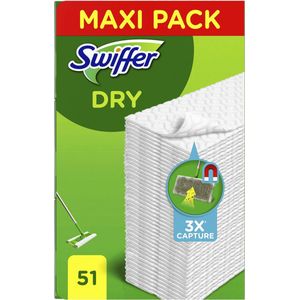 Swiffer Vloerreiniger Droge Vloerdoekjes - Vangt En Houdt Stof Vast - 51 Navullingen
