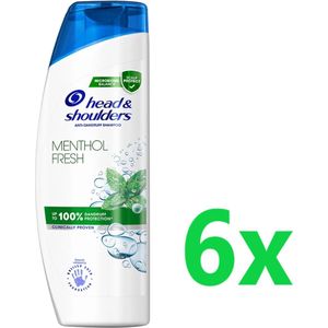Head & Shoulders - Anti-Roos Shampoo - Menthol Fresh - 6x 400ml - Voordeelverpakking