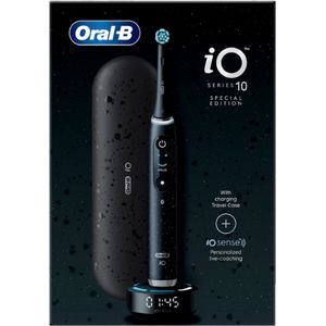 Oral-B iO 10 Special Edition, zwarte elektrische tandenborstel, 1 borstel, 1 reisetui oplader
