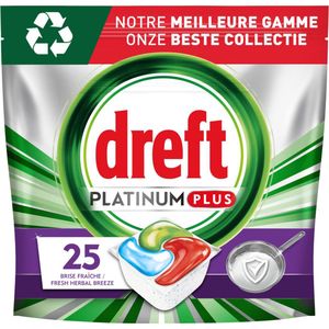 2e halve prijs: Dreft Vaatwastabletten Platinum Plus Machine Clean 25 stuks