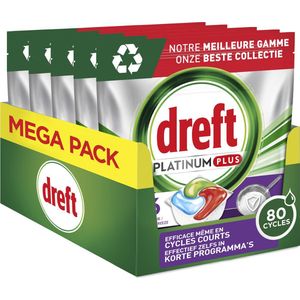 Dreft Platinum Plus All In One Machine Clean - Vaatwastabletten - 80 Tabletten