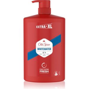 Old Spice Whitewater 3-in-1 douchegel en shampoo voor mannen, 1 liter, frisse en langdurige geur in geurkwaliteit, voor haar en gezicht