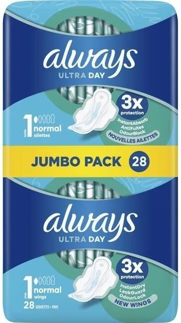 Always Ultra Day Maandverband Normal Met Vleugels 28 Stuks