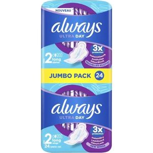 Always Ultra Maandverband Long Met Vleugels 24 Stuks