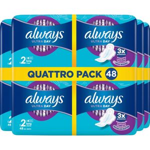 Always Ultra - Maandverband - Long (Maat 2) - Voordeelverpakking 4 x 48 stuks