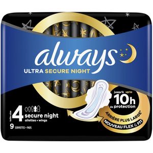 Always - Ultra Maandverband - Secure Night - Vleugels - Superabsorberend - Dermatologisch Goedgekeurd