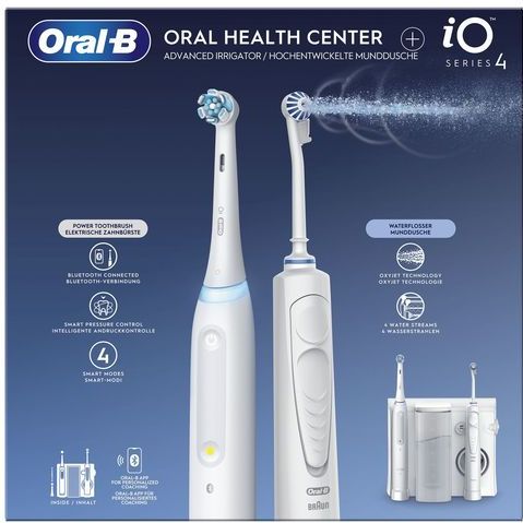 Oral-B iO4 & OxyJet Volwassene Roterende-oscillerende tandenborstel Wit