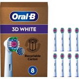 Oral-B 3D White Pro - Opzetborstels met CleanMaximiser Technologie - 8 Stuks - Brievenbusverpakking