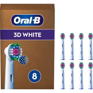 Oral-B 3D White Pro - Opzetborstels met CleanMaximiser Technologie - 8 Stuks - Brievenbusverpakking