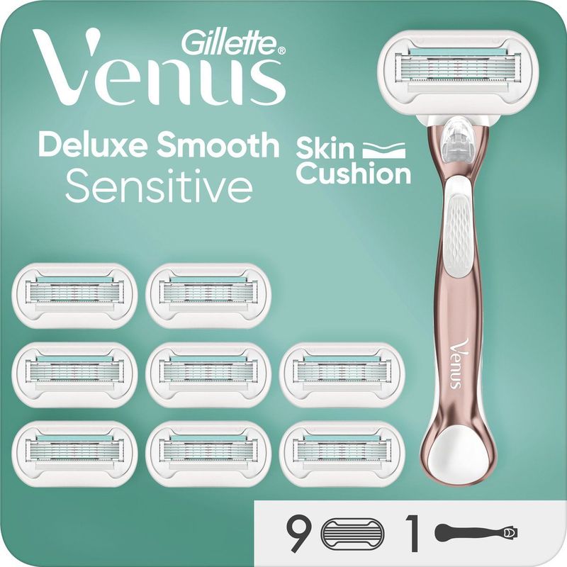 Gillette - Venus Deluxe Smooth Sensitive - Scheermes - 9 Stuks - Voor Gevoelige Huid