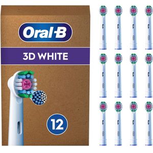 Oral-B 3D White Pro - Opzetborstels met CleanMaximiser Technologie - 12 Stuks - Brievenbusverpakking