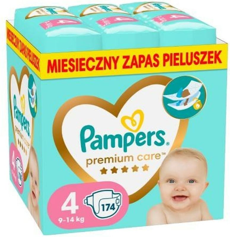 Pampers Premium Maandelijkse Doos Maat 4, 8-14kg 174st