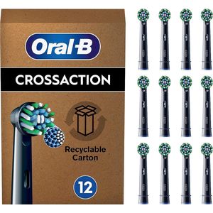 Oral-B Pro Cross Action - Opzetborstels Zwart - Met CleanMaximiser Technologie - 12 Stuks