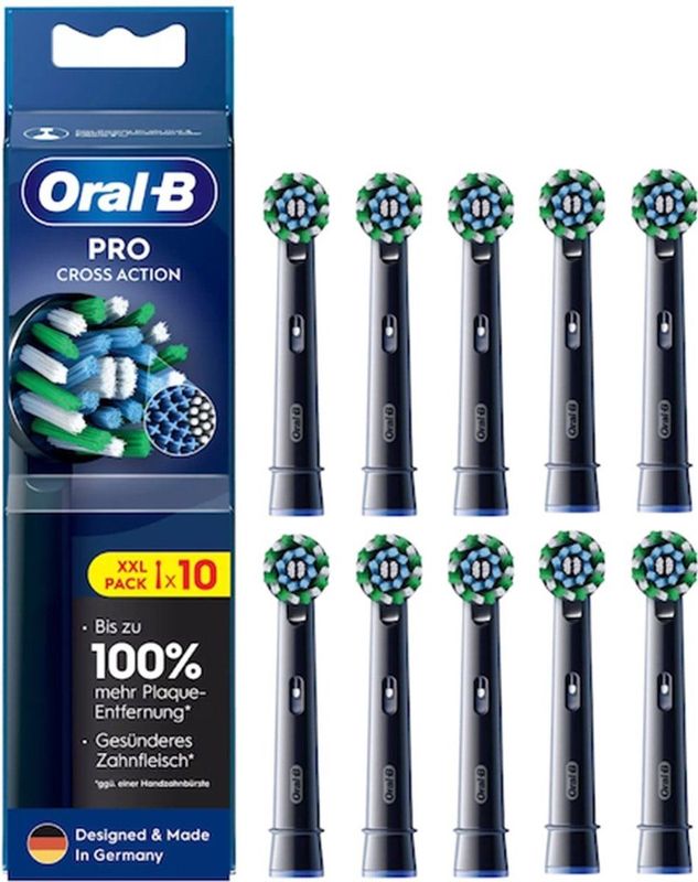 Oral-B Pro Cross Action Opzetborstels Zwart 10 stuks