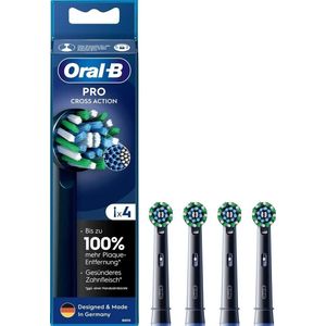 Oral-B Opzetborstels PRO CrossAction zwart, 4 Stuks