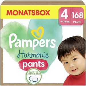 Pampers Harmonie Pants Maat 4 - 168 Luierbroekjes - 9kg tot 15kg - Maandbox