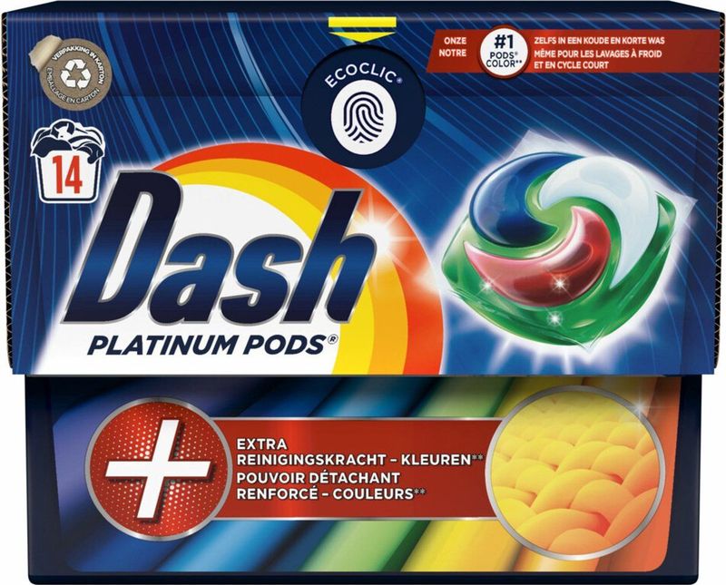Dash Wascapsules Platinum Pods+ Kleur 4x 14 stuks