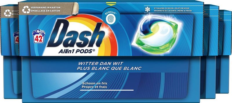 Dash - All in 1 Wasmiddel Pods - Witter dan Wit - 100 Stuks - Biologisch Afbreekbaar