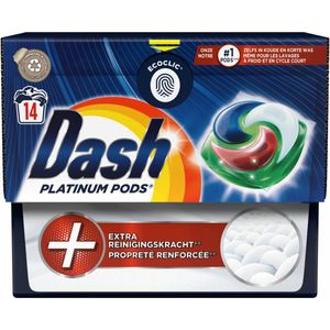 4x Dash Wascapsules Platinum Pods+ 14 stuks witte was