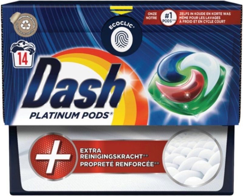 Dash Platinum - Wasmiddel Capsules - Witte en Gekleurde Was - 14 Wasbeurten
