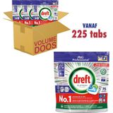 3x Dreft Platinum All In One Vaatwastabletten Regular 75 stuks