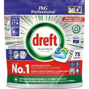 Dreft Platinum Regular All in 1 Vaatwastabletten - 75 Tabs