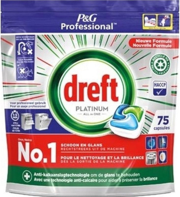Dreft - Platinum - Vaatwascapsules - 75 Afwasbeurten