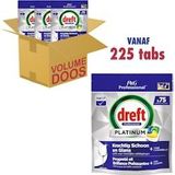3x Dreft Platinum Vaatwastabletten All-in-One Citroen 75 stuks