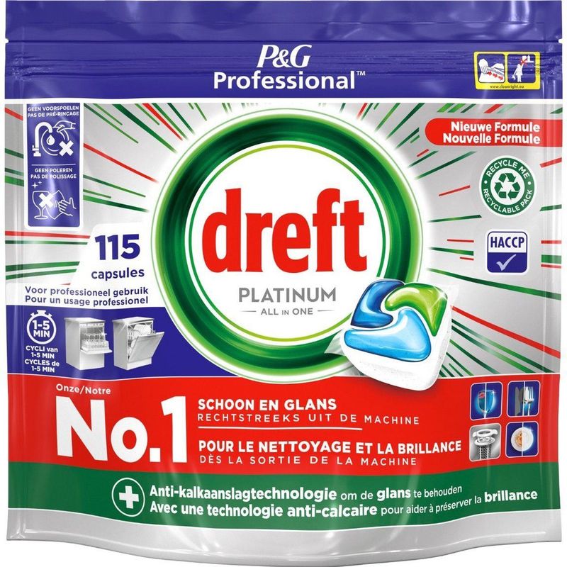 Vaatwastabletten platinum regular 115 capsules